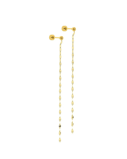 LINNY4319 Screwback Stud Earrings - Devin Duster Gold Flatback 0