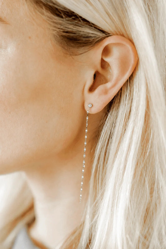 LINNY4392 Screwback Stud Earrings - Devin Duster Silver Flatback 0