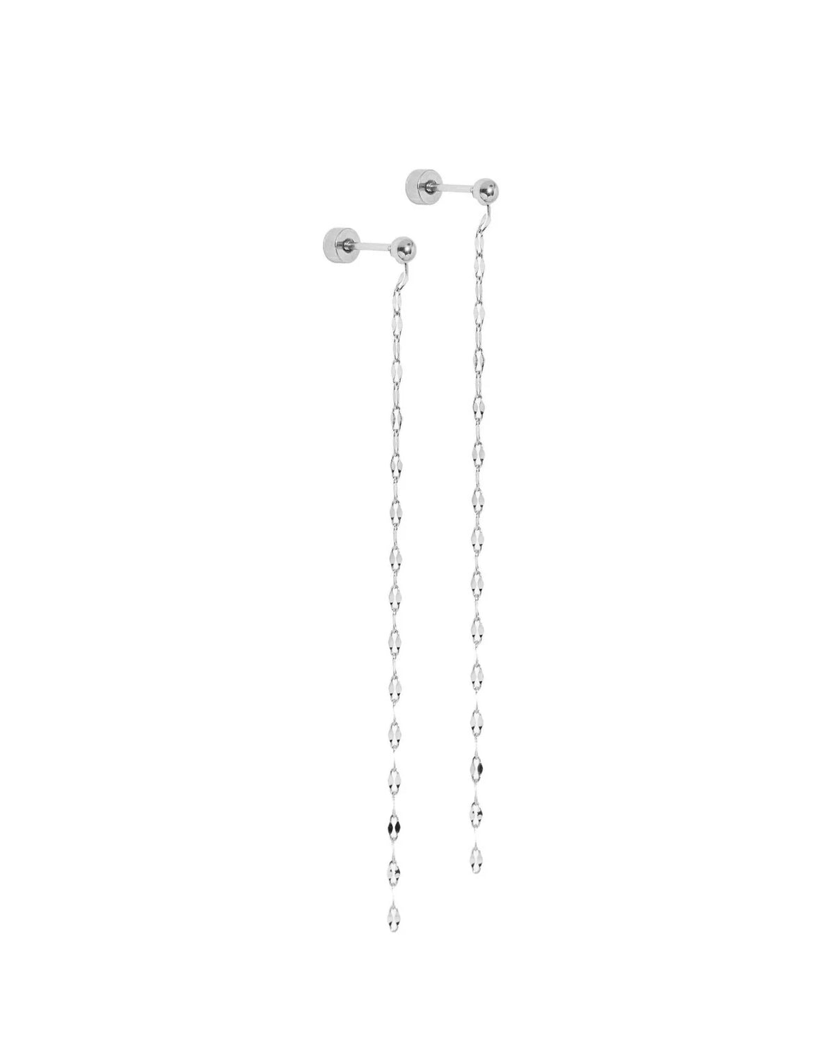 LINNY4392 Screwback Stud Earrings - Devin Duster Silver Flatback 0
