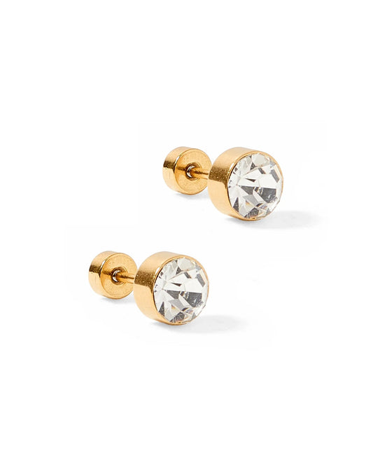 LINNY2658 Juliet Gold Tone 5mm Screwback