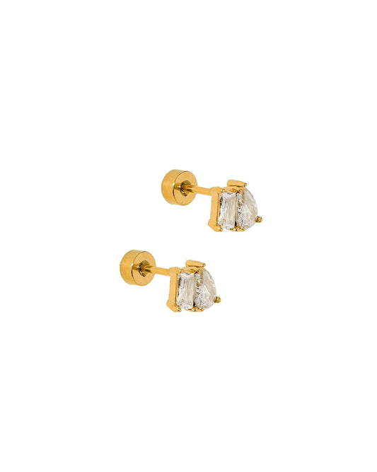 LINNY4184 Linny Co Maren Gold Tone Screwback Earring