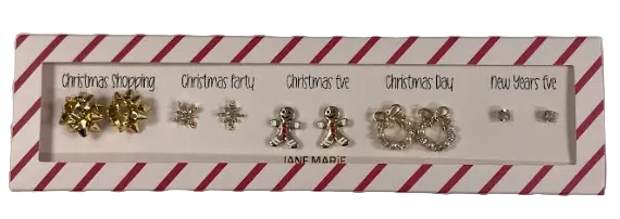 JM70676E-4 Jane Marie Set of 5 Christmas Earrings 0