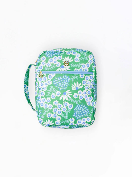 72606 Mary Square Bible Cover Daisy Chain Green