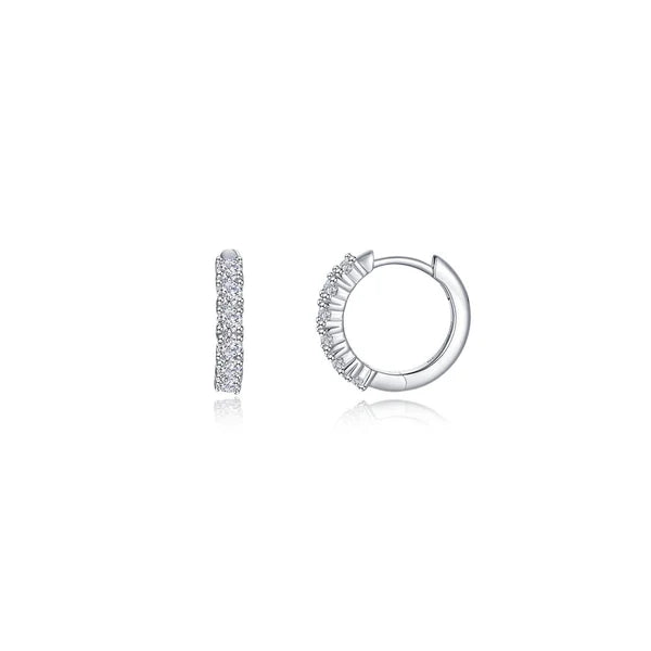 E0646CLP Lafonn Sterling Silver .60CTW Lassaire Small Alexa Hoop Earrings 0