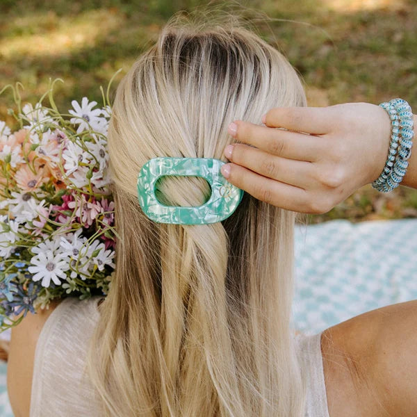 Teleties Spring Splash Flat Round Hair Clip