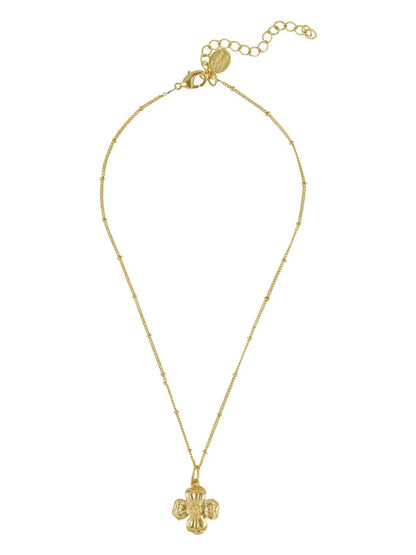 3995SC Susan Shaw Gold Tone Dainty Dogwood Necklace 16"