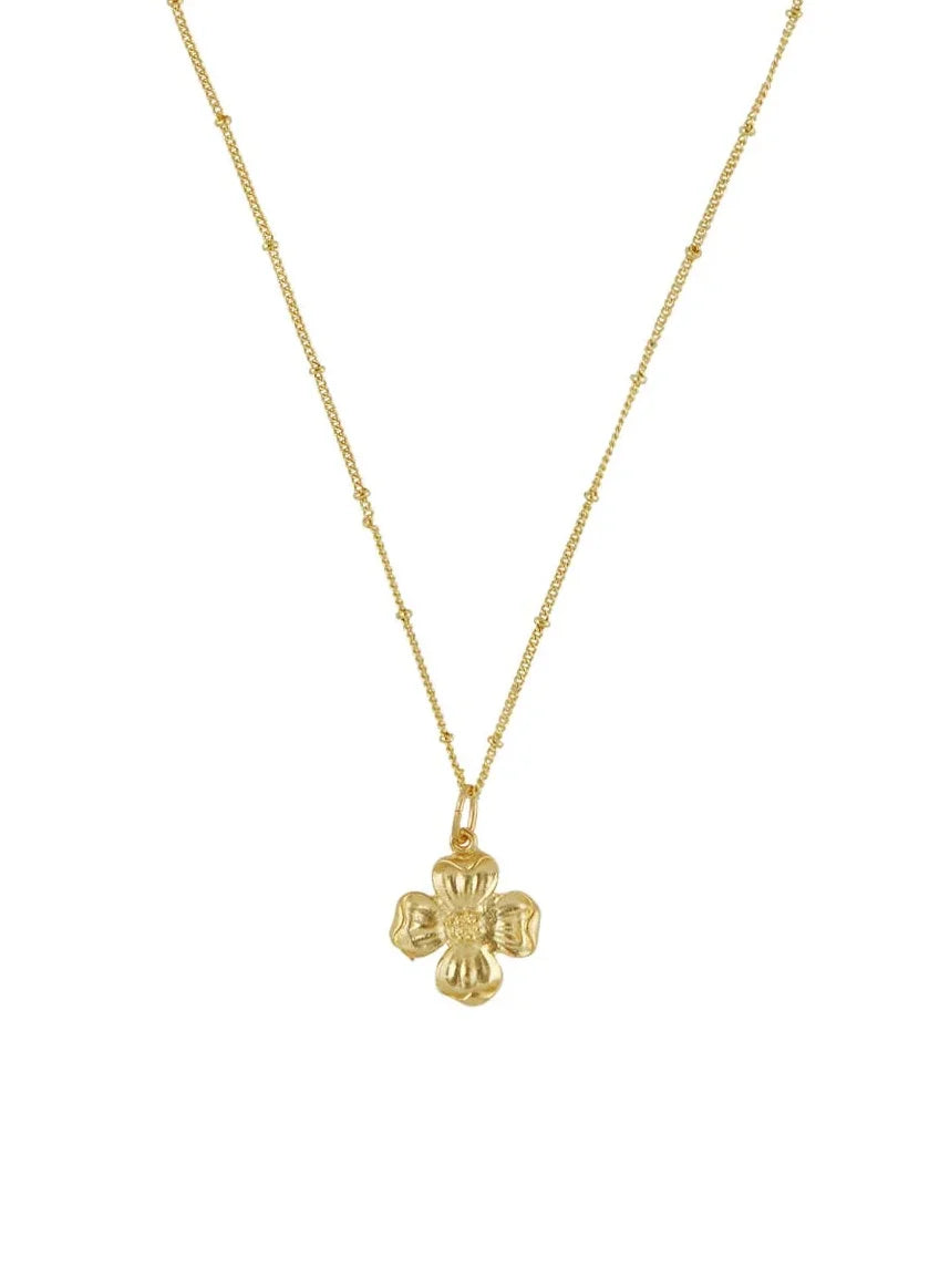 3995SC Susan Shaw Gold Tone Dainty Dogwood Necklace 16"