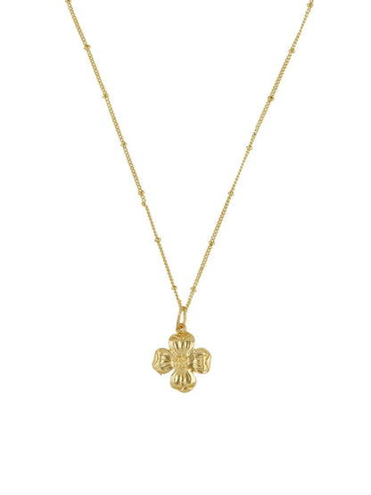3995SC Susan Shaw Gold Tone Dainty Dogwood Necklace 16"