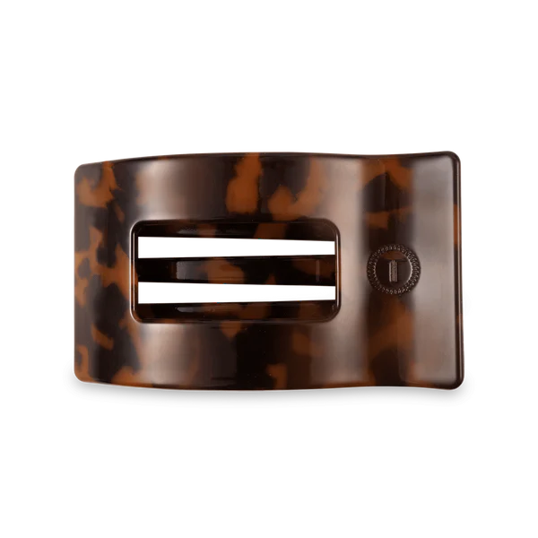 TT-FCM03-001 Teleties Tortoise Medium Flat Rectangle Hair Clip
