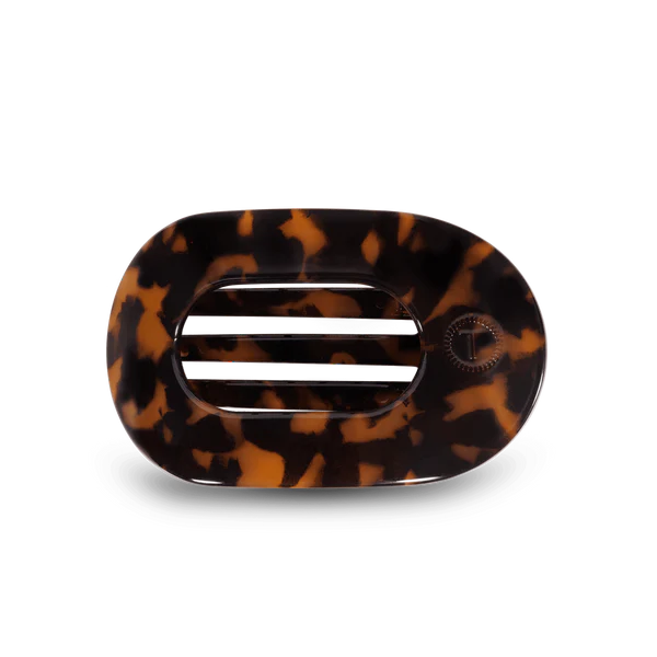 Teleties Tortoise Flat Round Hair Clip
