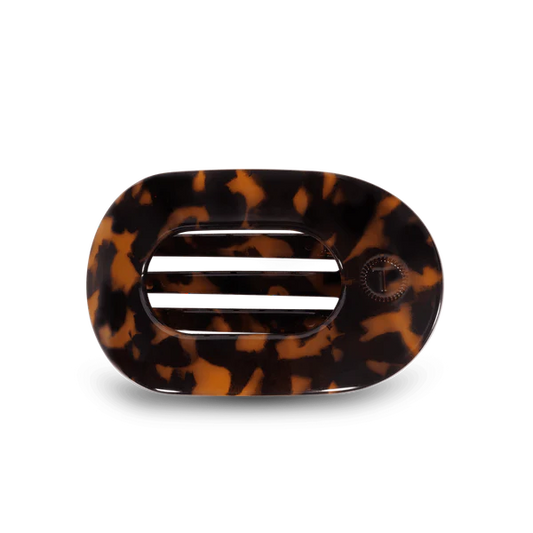Teleties Tortoise Flat Round Hair Clip