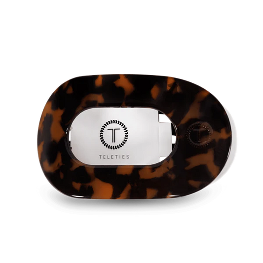 Teleties Tortoise Flat Round Hair Clip