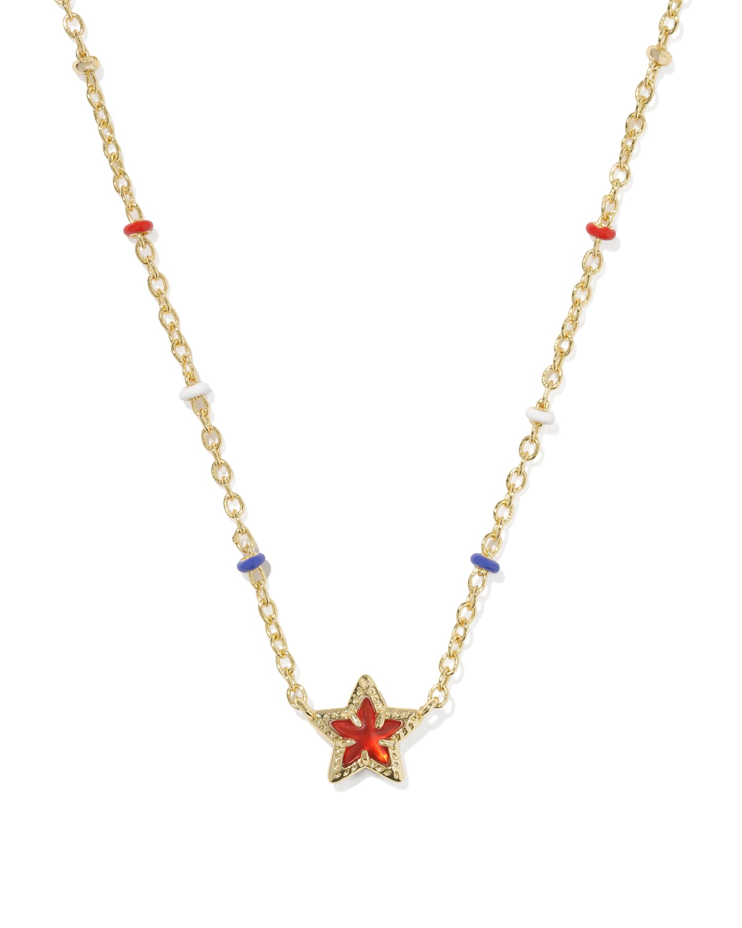 9608888241 Kendra Scott Mini Cassidy Short Necklace in Gold Red Illusion