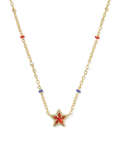 9608888241 Kendra Scott Mini Cassidy Short Necklace in Gold Red Illusion