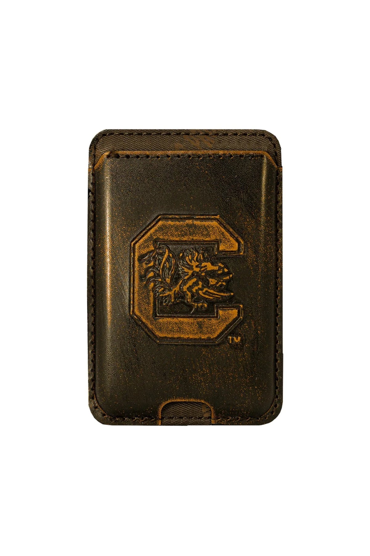 USC-IWB8-BURN Zep-Pro Burnished Antiqued Brown Magnetic Phone Card Holder USC 0