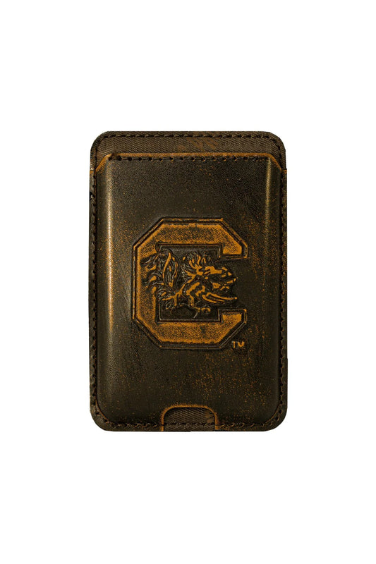 USC-IWB8-BURN Zep-Pro Burnished Antiqued Brown Magnetic Phone Card Holder USC 0