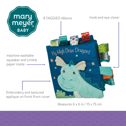 41648 Mary Meyer Taggies Drax Dragon Soft Book – 6×6″
