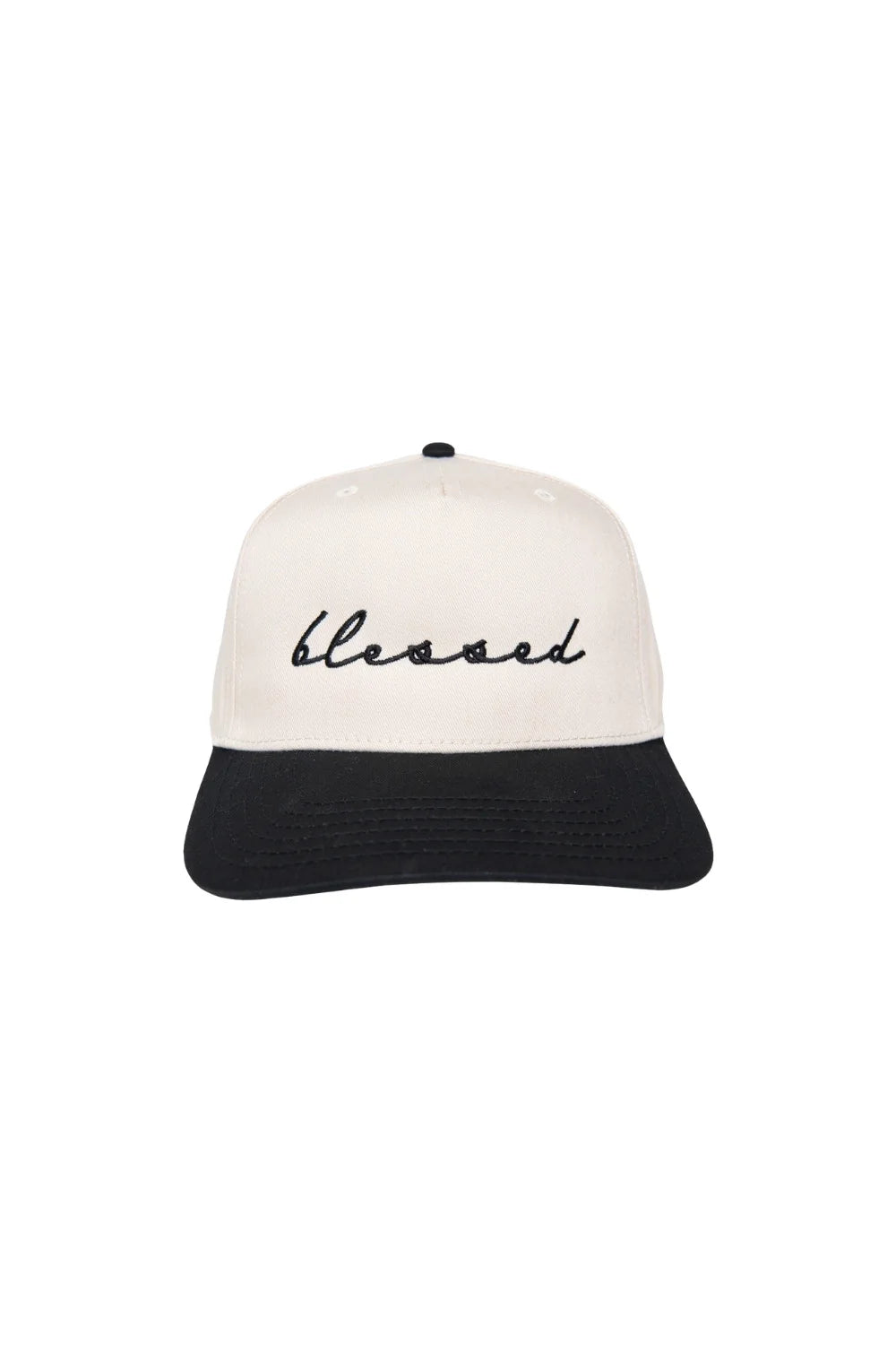 KDC-BC-671 Katydid Blessed (Cursive) Two-Toned Hats Black Tan 0
