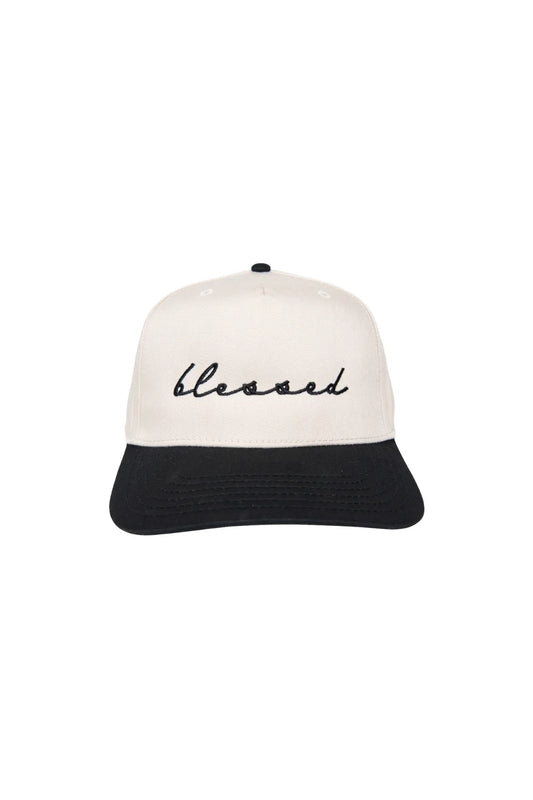 KDC-BC-671 Katydid Blessed (Cursive) Two-Toned Hats Black Tan 0