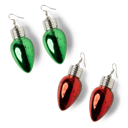 XFLER24 Lotsa LITES!® Holiday Frost Light-Up Bulb Earrings 0