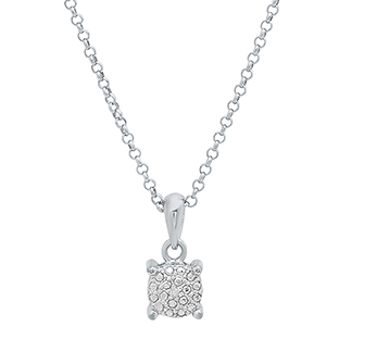 Sterling Silver 5mm Diamond Accent Necklace