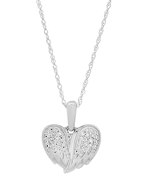 XP-911 Sterling Silver 4 Diamond Angel Wings