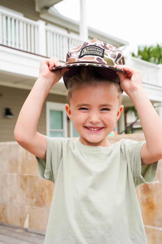 L0500037 Local Boy Youth Woven Patch Rope Hat Localflage Vintage