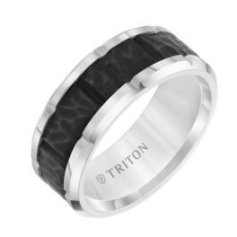 Triton White Tungsten Carbide Comfort Fit Band - 9mm