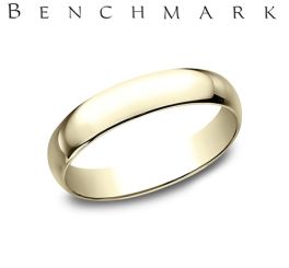 Benchmark 10K Yellow Gold Wedding Band - 4MM - Size 8