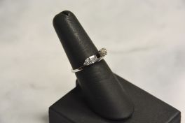 Ladies 14K White Gold 1/4Ct Diamond Ring Wrap - Size 7
