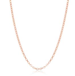 Sterling Silver Rose Gold Plated 1.4mm Plated Chain - 16"
