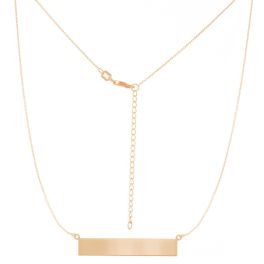 14K Yellow Gold Bar Necklace - 18"