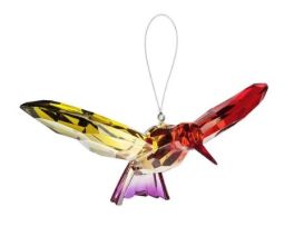 Hummingbird Decorative Acrylic Ornament - Orange/Purple