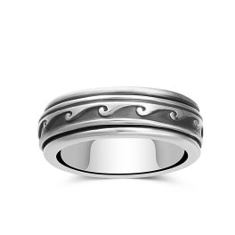 Sterling Silver Wave Spinner Ring
