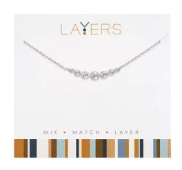 Layers Silver Tone Mini Hammered Ball Necklace