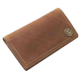 Heybo Leather Checkbook Wallet - Brown