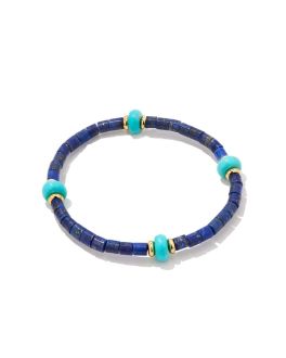 Kendra Scott Insley Gold Stretch Bracelet In Blue Lapis 