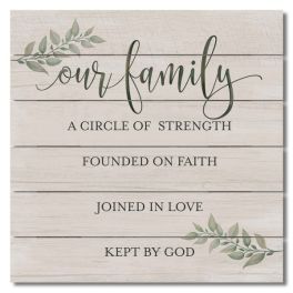 Our Family Slatted Pallet Sign - 12"x12"