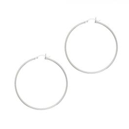 Sterling Silver Hoop Earrings - 2x50mm