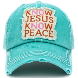Know Jesus Know Peace Hat - Turquoise
