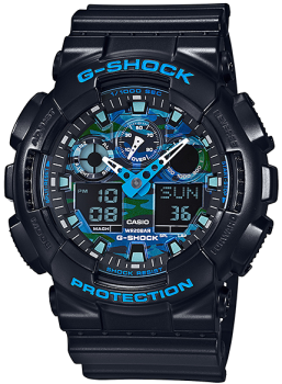 Ana-Digi 3-EYE G-Shock Watch - Black/Blue 