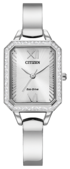 Ladies Silhouette Crystal Silver-Tone Eco-Drive Citizen Watch