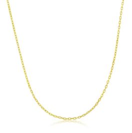 Sterling Silver Gold Plated 0.80mm Cable Pendant Chain - 18" 