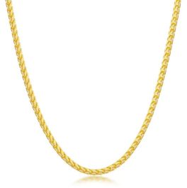 Sterling Silver Gold Plated 2.3mm Franco Chain - 22"