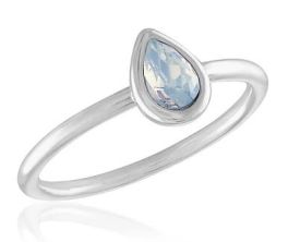 Stacks White Opal Teardrop Ring