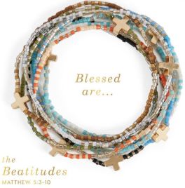 The Beatitudes Cross Charm Bracelet - Gold