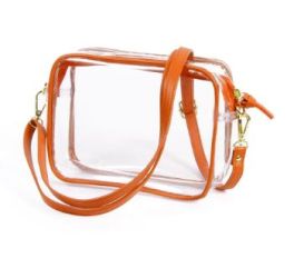 Orange And Clear Stadium Crossbody Bag