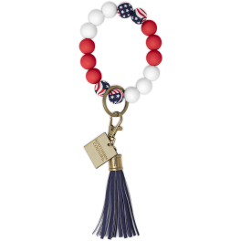 Silicone Beaded Bangle Keychain - Home Of The Free