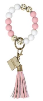 Life's A Party Silicone Beaded Bracelet Key Chain