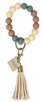 Turquoise Silicone Beaded Bracelet Key Chain
